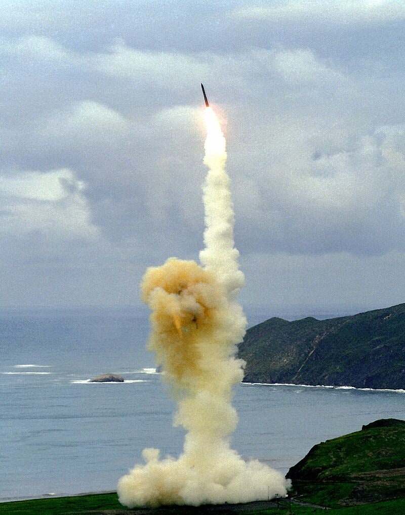 The test launch of a Minuteman III